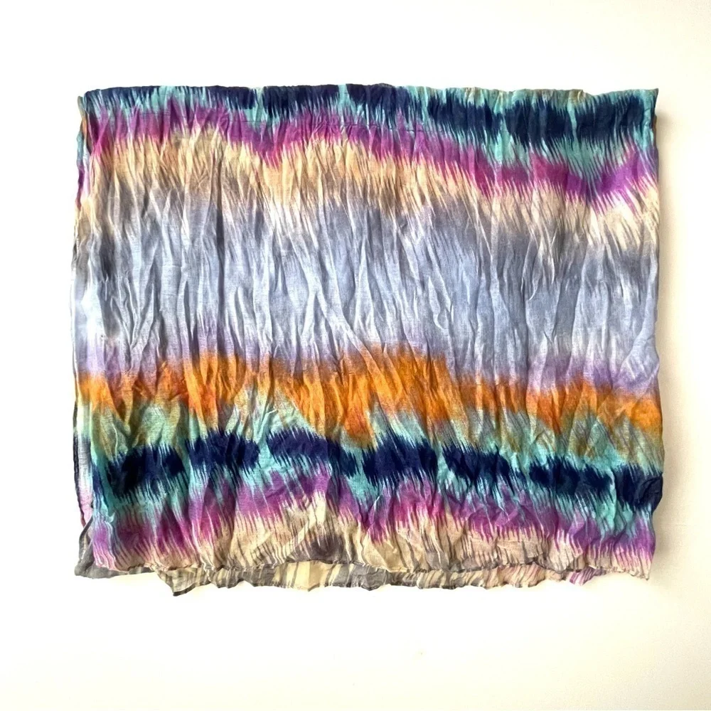 Tiy Dye Style Multicolor Lightweight Scarf Wrap